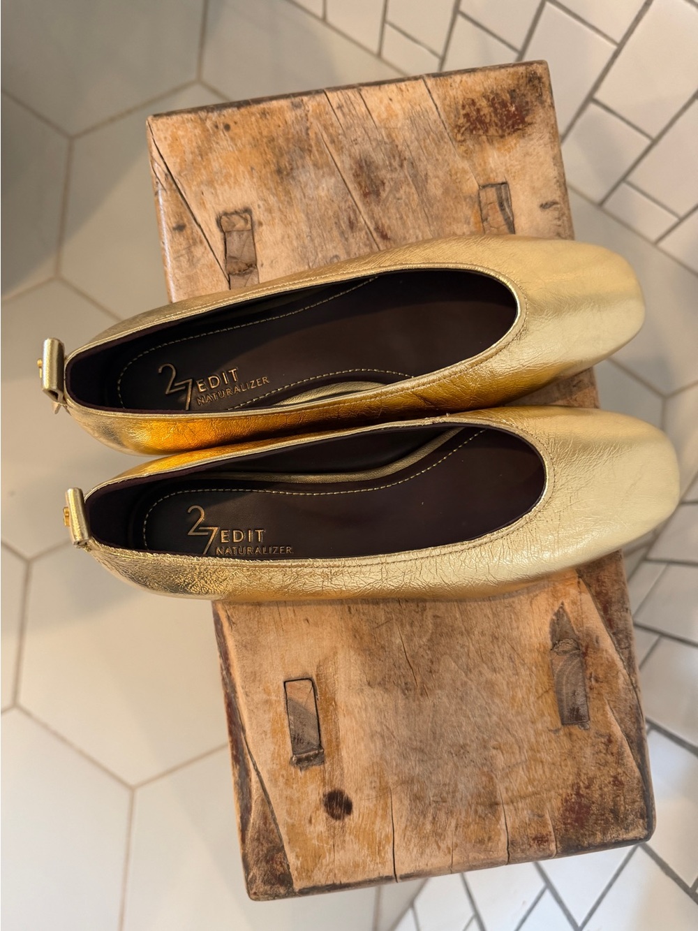 Naturalizer Gold Metallic Ballet Flats - 2ZEdit